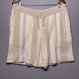 Kith Mens Crochet Curtis Shorts Veil Beige Mens Large Vacation Resort Designer